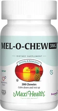 Maxi Health Mel-O-Chew Melatonin 3 Mg - Berry Flavor - 200 Chewies