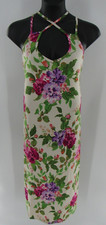 Plus Size Women's Beige Purple Pink Floral Stretchy Strappy Maxi Dress Sz 2X New