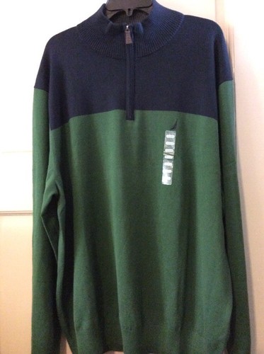 NEW Mens Shirt Top Blue & Green Henley 1/4 Zipper Long Sleeve Rugby XXL/2X/2XL - Picture 12 of 12