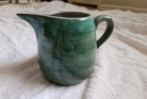 Vintage drip glaze Stangl Studio Art Pottery Earthenware Creamer Pitcher Blue - Picture 2 of 4