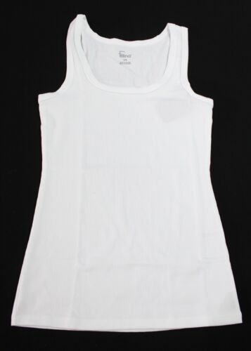 Felina Women's Ultra Soft Cotton Ribbed Sleeveless Tank Top CG2 White Large NWT