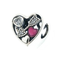 Authentic Pandora Struck By Love, Magenta Enamel & Clear Cz 792039cz on sale Authentic Pandora Struck By Love, Magenta Enamel & Clear Cz 792039cz on sale