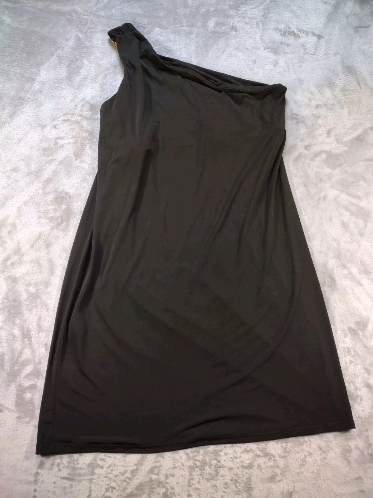 Abito da cocktail nero elasticizzato monospalla Michael Kors taglia XL nuovo con etichette