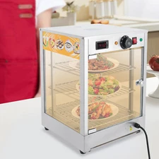 3-Tiers Electric Commercial Food Warmer Tabletop Food Display Warming Cabinet