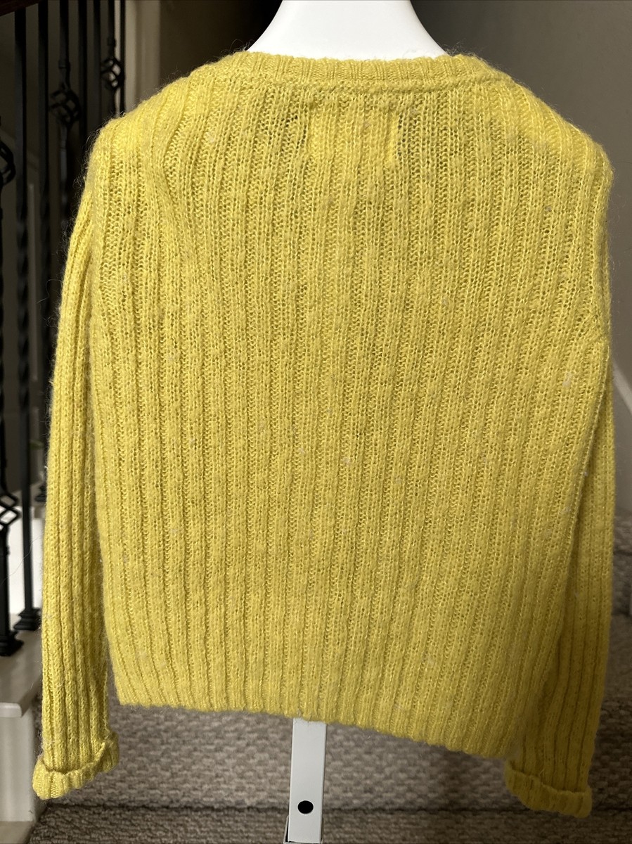 Mini Boden Mustard/Chartreuse Mohair Cardigan Sweater Girls