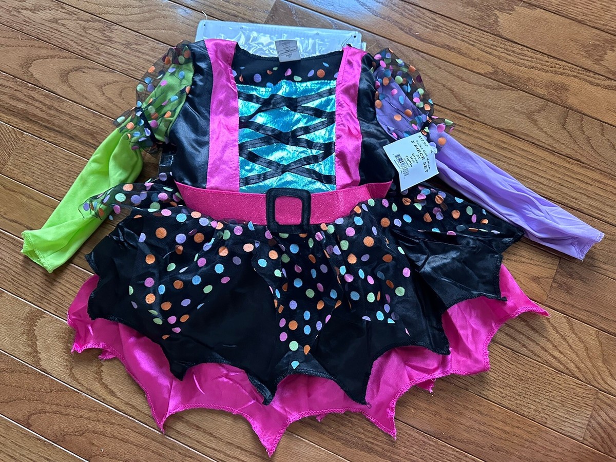 Celebrate Girl Toddler Polka Dot Witch Dress Up Costume 3 Piece