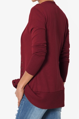 Women's Classic Snap Button Front V-Neck Long Sleeve Cute Knit Sweater Cardigan - Picture 24 of 152