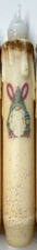 NEW EASTER GNOME BUNNY EARS TIMER TAPER CANDLE Primitive Cream 6.5" Spring
