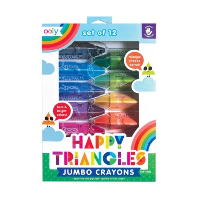 Ooly Crayons   Jumbo Happy Triangles/12 Kids Crayons Age3+ 06033
