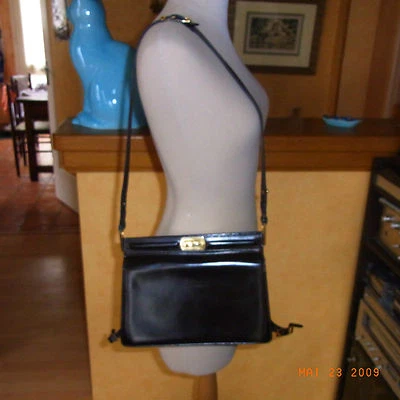 VINTAGE 60 SAC A BANDOULIERE CUIR MARRON / BROWN LEATHER CROSSBODY BAG VINTAGE - Photo 1/4