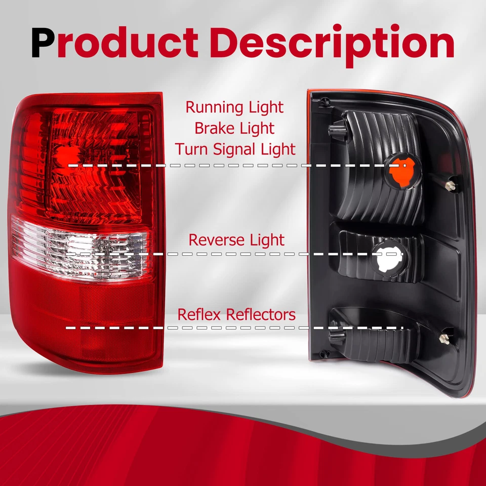 Luces traseras HECASA para Ford F-150 F150 2004-2008 luces de freno de conductor y pasajero Foto 4 de 4