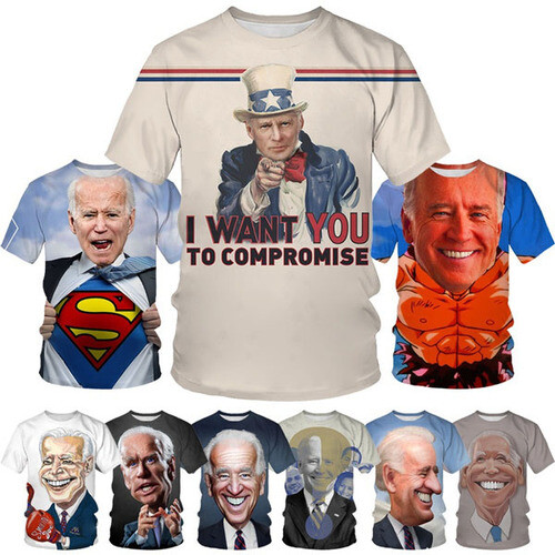 Biden Hip Hop Rundhals 3D Damen/Herren Kurzarm T-Shirt Freizeit Tops Tee - Bild 1 von 20