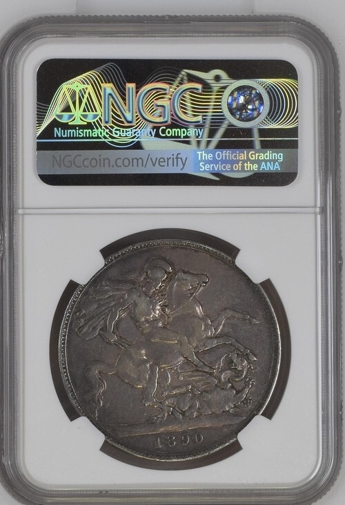 NGC VF30』イギリスヴィクトリア女王クラウン銀貨(1844年)