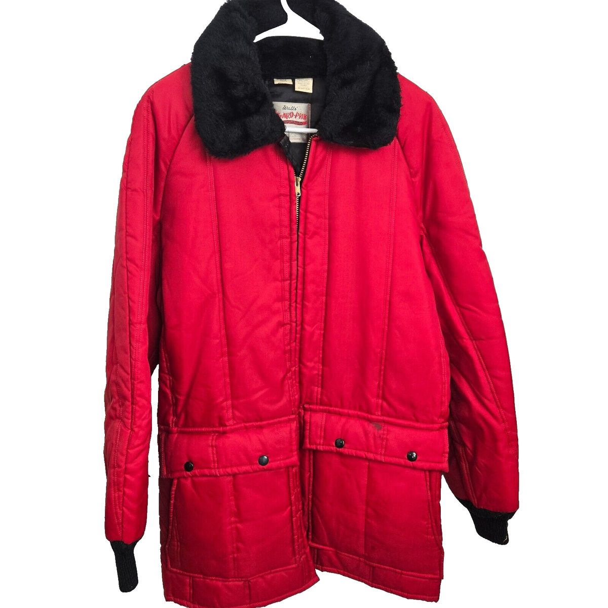 Vintage Walls Blizzard Pruf Jacket Red Size Medium Made in USA Fur