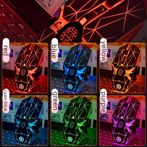 2.4G USB Rechargable 1600DPI Ergonomic 7Buttons RGB Silent Wireless Gaming Mouse - Picture 6 of 12