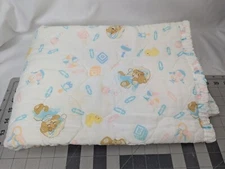 Morgan Teddy Beddy Bear Baby Blanket Quilt Diaper Pins Design