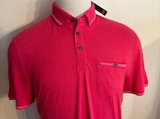 TED BAKER LONDON MEN'S NEW PINK POLO SHIRT SIZE 7 - XXL