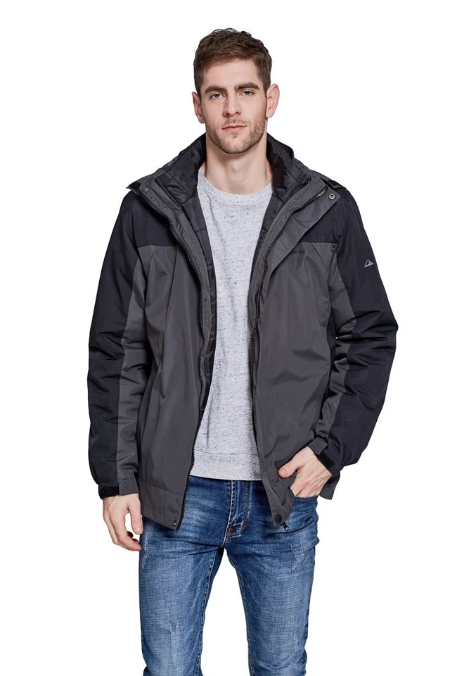 Chaqueta térmica impermeable con capucha 3 en 1 Mountain Mountec para hombre nueva con etiquetas