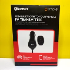 iSimple Bluetooth FM Transmitter Modulator BT43is Hands Free Calling & Charger