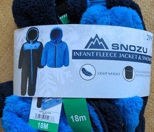 Nwt Snozu Boys' Fleece Jacket  Snowsuit 2 Piece, Navy 18M