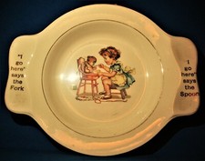 Vintage 1955 Homer Laughlin "My Own Plate" Child's Plate Bowl Holmes  Edwards