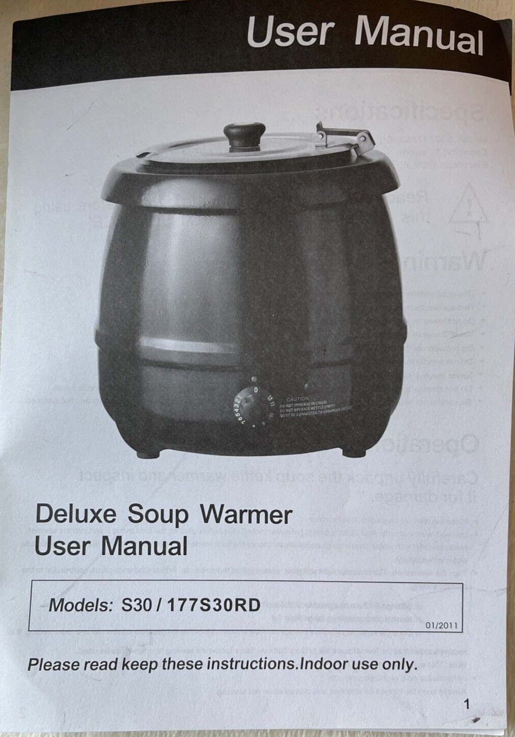 Avantco S30 11 Qt. Black Deluxe Soup Kettle Warmer - 120V, 400W Magnetic Labels