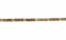 14kt Solid Tri-color Gold Women's D/cut Leaf Flower Bracelet Size 7"