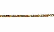 14kt Solid Tri-color Gold Women's D/cut Leaf  Flower  Bracelet Size 7"