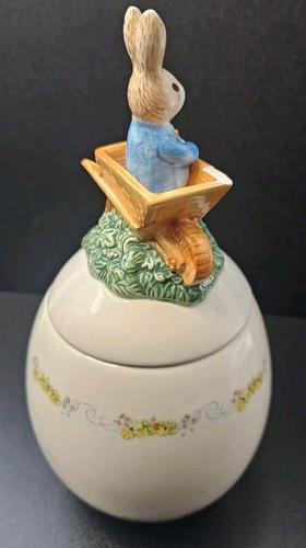 Beatrix Potter Peter Rabbit Easter Egg Cookie Jar Lid FW & Co 2003 Teleflora - Picture 2 of 8