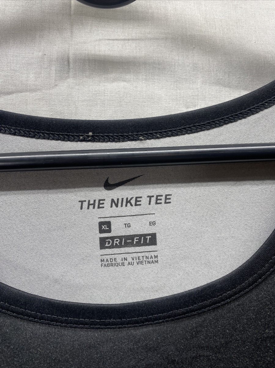 NIKE Mens Sleeveless Tank Top Shirt Black Checkmark Logo Dri