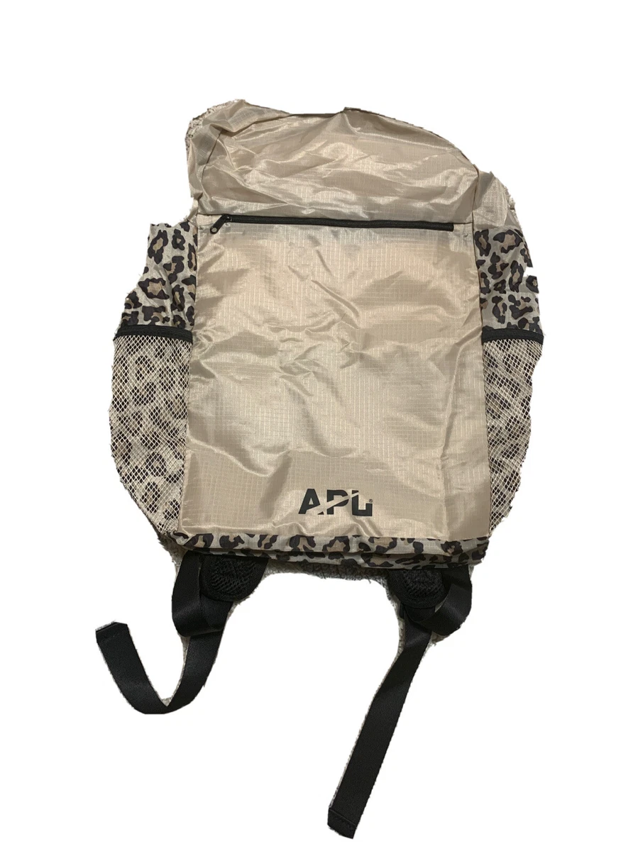 APL Athletic Propulsion Labs Packable Backpack Tan Leopard Anima Print  Pouch | eBay