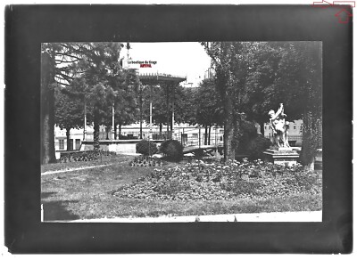 Plaque verre photo ancienne positif noir et blanc 13x18 cm Saint