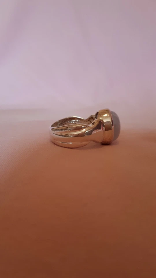 Ring Silberring 925er Edelstein Chalzedon - Cabochon 6,39 g Größe 17 / 56 - Bild 4 von 4