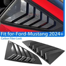 Carbon Black Quarter Panel Side Window Louver Scoop Fits 2024-2025 Ford Mustang