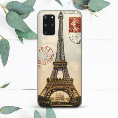 Vintage Eiffel Tower Paris Postcard Case For Samsung Note 20 S21 S22 S23 S24 FE