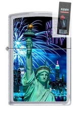 Zippo 205 statue of liberty ny city Lighter + FLINT PACK