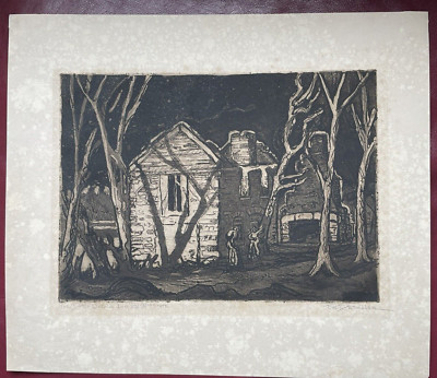 Orig. Etching/Aquatint F. K.Detwiller 1882-1953, American Pencil Signed & Titled
