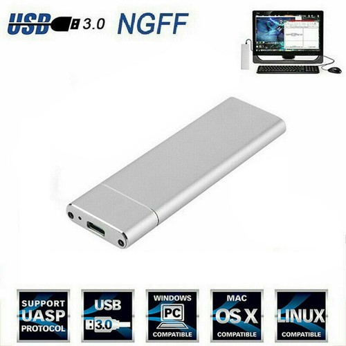 Silver Mini Aluminum Alloy M2 SSD Disk Case Adapter External Enclosure Box d - Picture 7 of 10