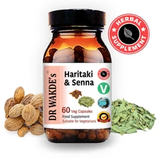 DR WAKDE'S Haritaki & Senna Capsules | 60 Veg Caps | Ayurvedic Supplement | V...