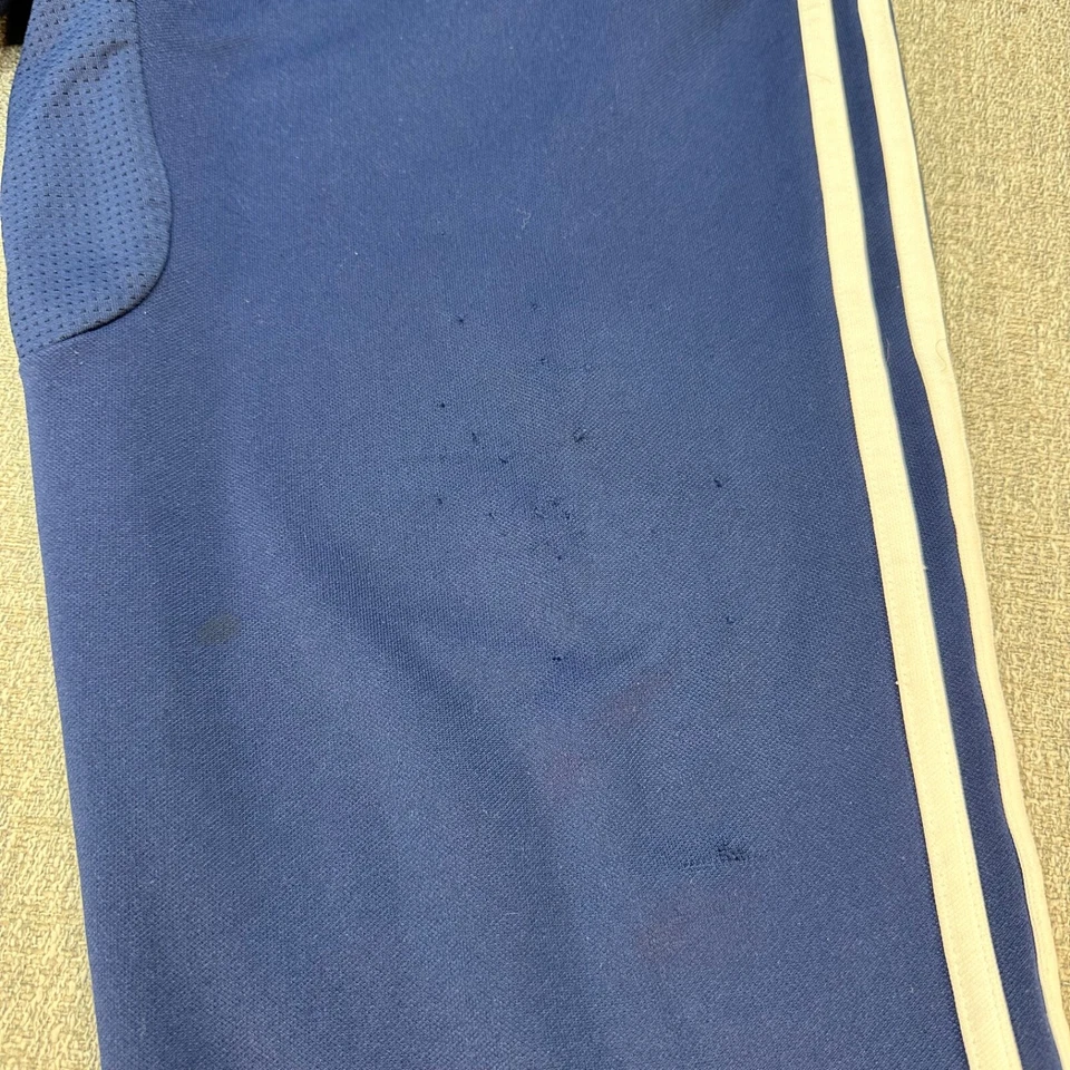 Vintage Adidas Track Pants Mens Large Blue Tapered Climacool 3 Strips Zipper Leg - Image 3 of 4