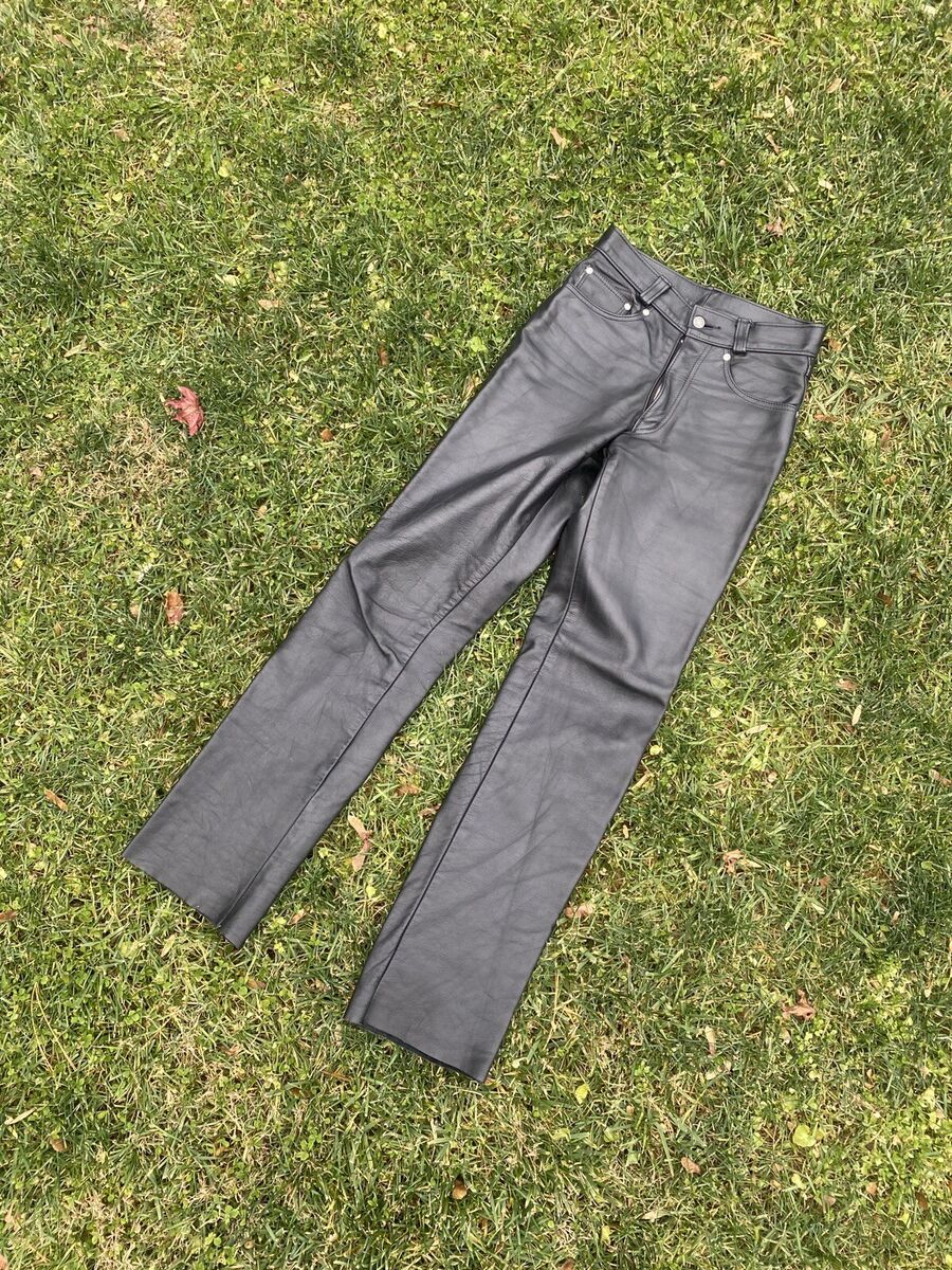 Thick Vintage Schott Leather Motorcycle Pants 28” Waist EUC Thick Vintage Schott Leather Motorcycle Pants 28” Waist EUC