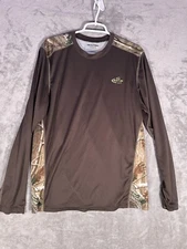Realtree Shirt Mens Large Long Sleeve Polyester Brown Camo Camouflage Hunting