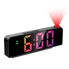 Projection Alarm Clock Alarm Clocks with Projection on Ceiling 7.9"Large Display