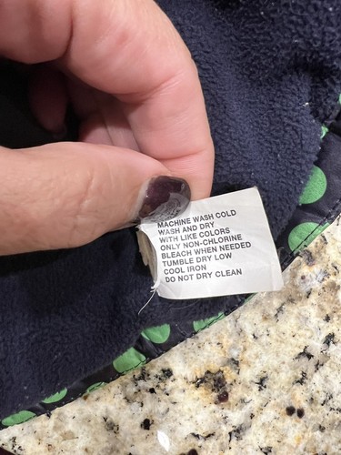 Gap Kids Autumn Puffer Vest Girls Sz M/8 Green Polka Dot Fleece Lined Full Zip - Picture 5 of 6