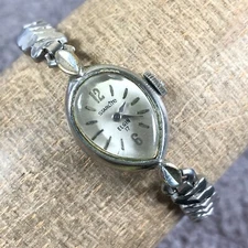 Starlite Elgin Women Dress Silver Expansion Band Mechanical Wind Watch 5 1/2"
