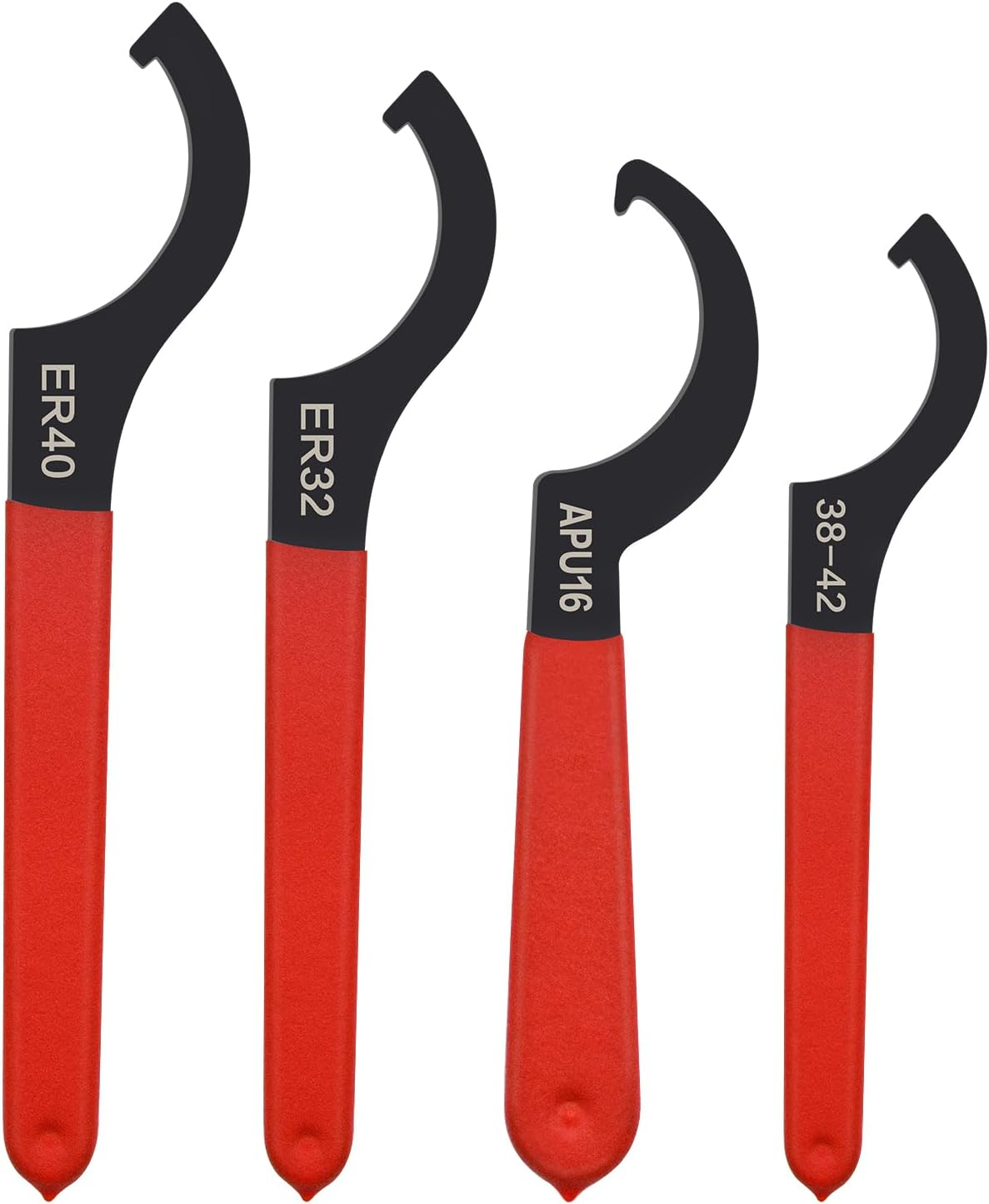 6-Piece Coilover Spanner Wrench Set – Heavy Duty C-Shape Adjustable Wrenches For Suspension & Shock Adjustments – Carbon Steel With Ergonomic Grip