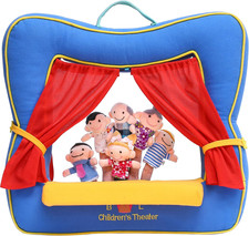 Finger Puppet Theater Stage by Better Line - Set Includes 6 Finger Family Puppet