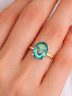 LAB CREATED 5.25 Cts TOURMALINE SOLITAIRE RING SOLID 10k GOLD - New With Tag — photo 4