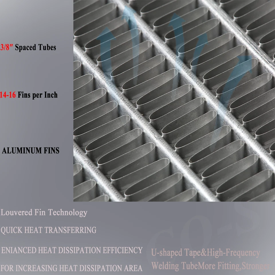 4 ROW Aluminum Radiator FOR 1975-1978,1977 Ford Mustang II 5.0L V8 Foto 3 de 4