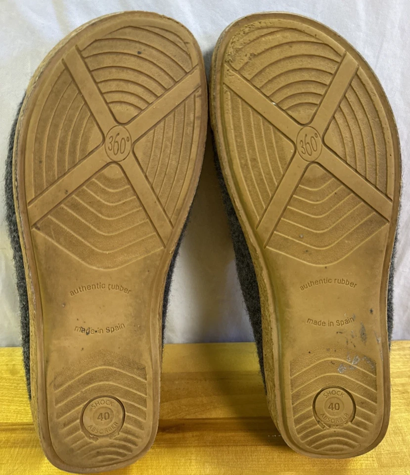 TAOS Clogs Woollery Slide-Mule Wool Black-Gray Clog Cozy Slipper Size 40 GC - Image 3 of 4